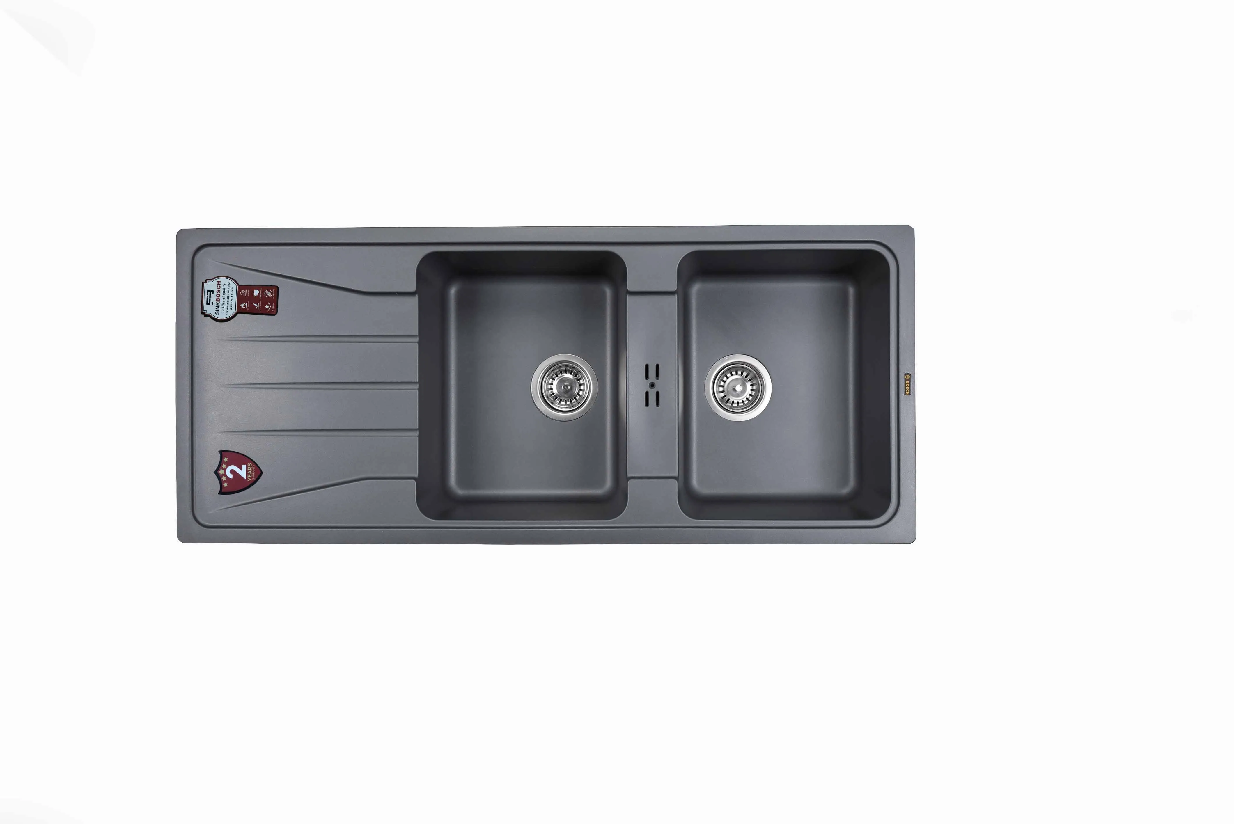 سینک ظرفشویی گرانیتی توکار دو لگنه مدل H1005 بوش - نمای اصلی